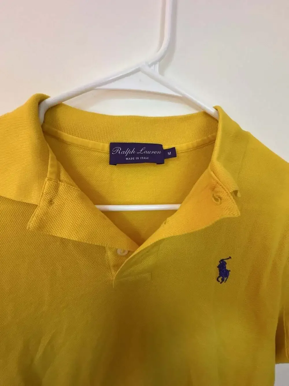 Ralph Lauren Purple Label Men's Yellow Cotton Mesh Polo Shirt Size M